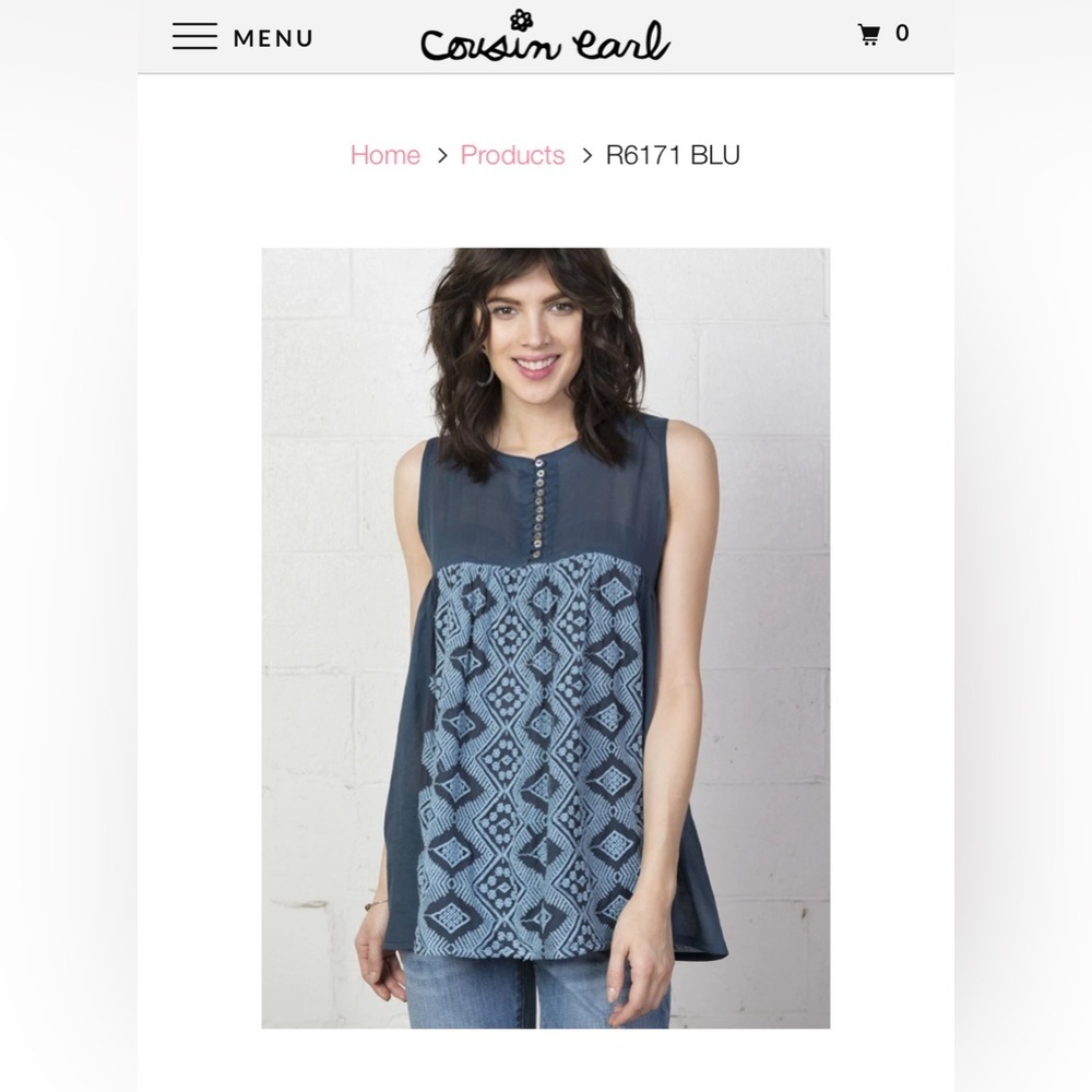 Cousin Earl Navy Top